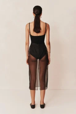 Flash Sale ESSE AIRE SILK SLIP SKIRT Black