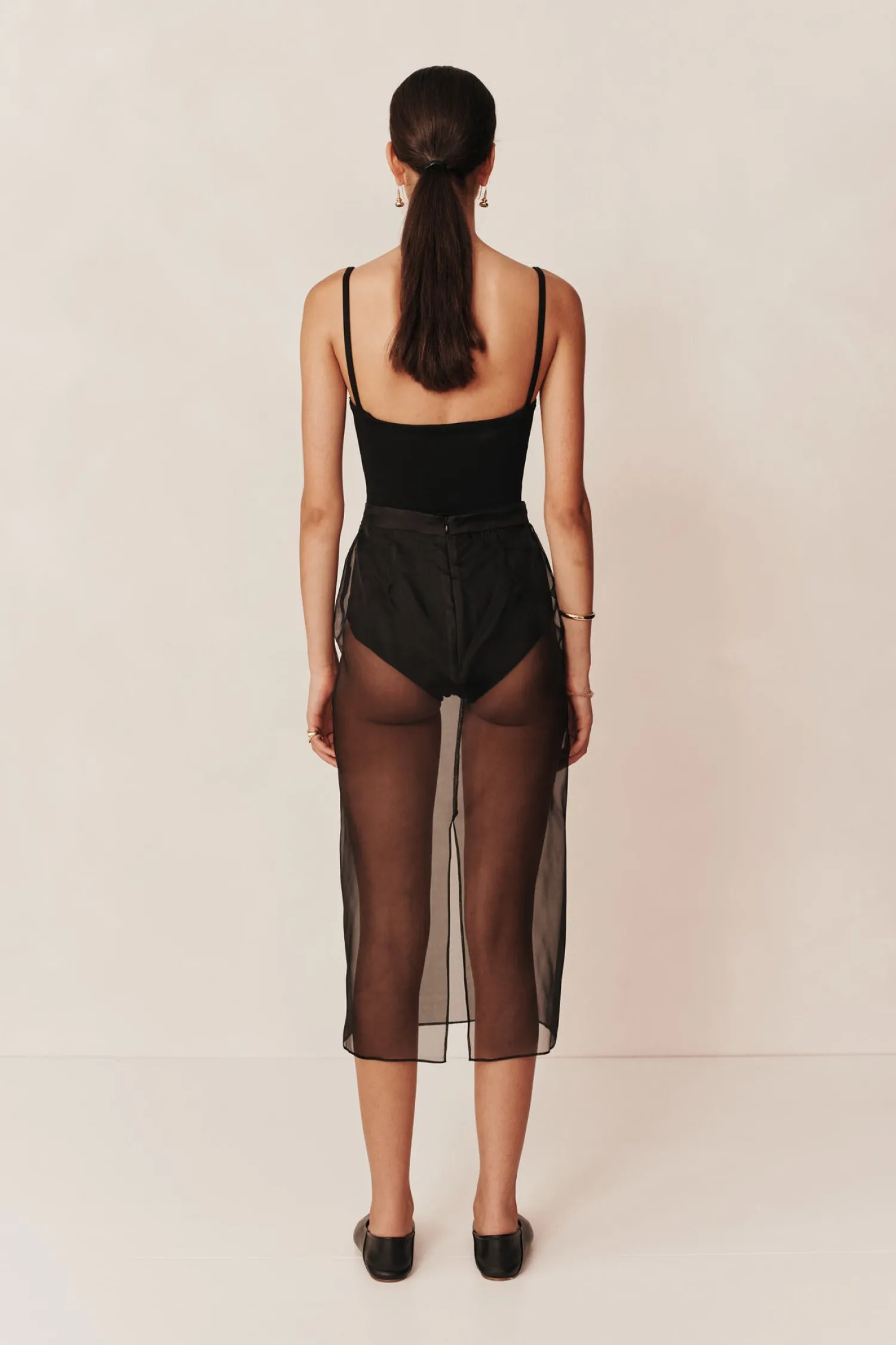 Flash Sale ESSE AIRE SILK SLIP SKIRT Black