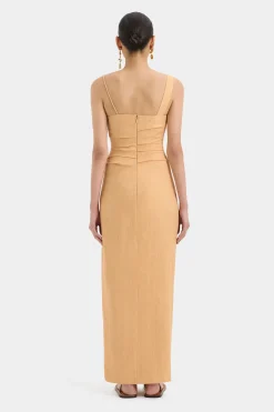 Cheap SIR ANTONIA BEADED MIDI DRESS LightTan
