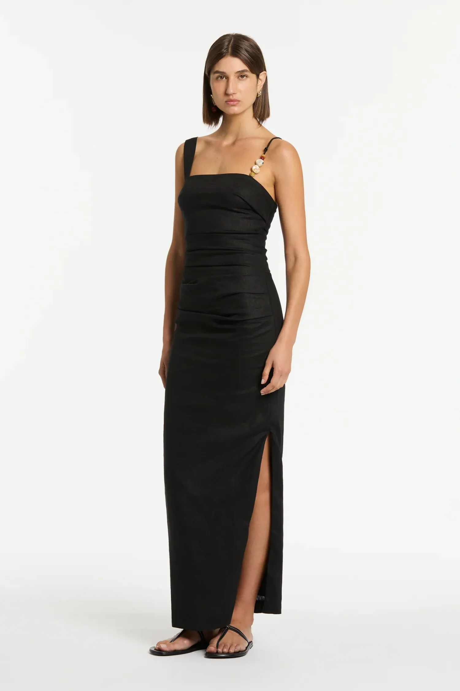 Store SIR ANTONIA BEADED MIDI DRESS Black