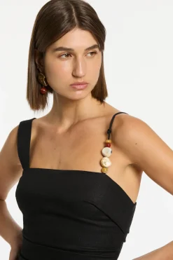 Store SIR ANTONIA BEADED MIDI DRESS Black