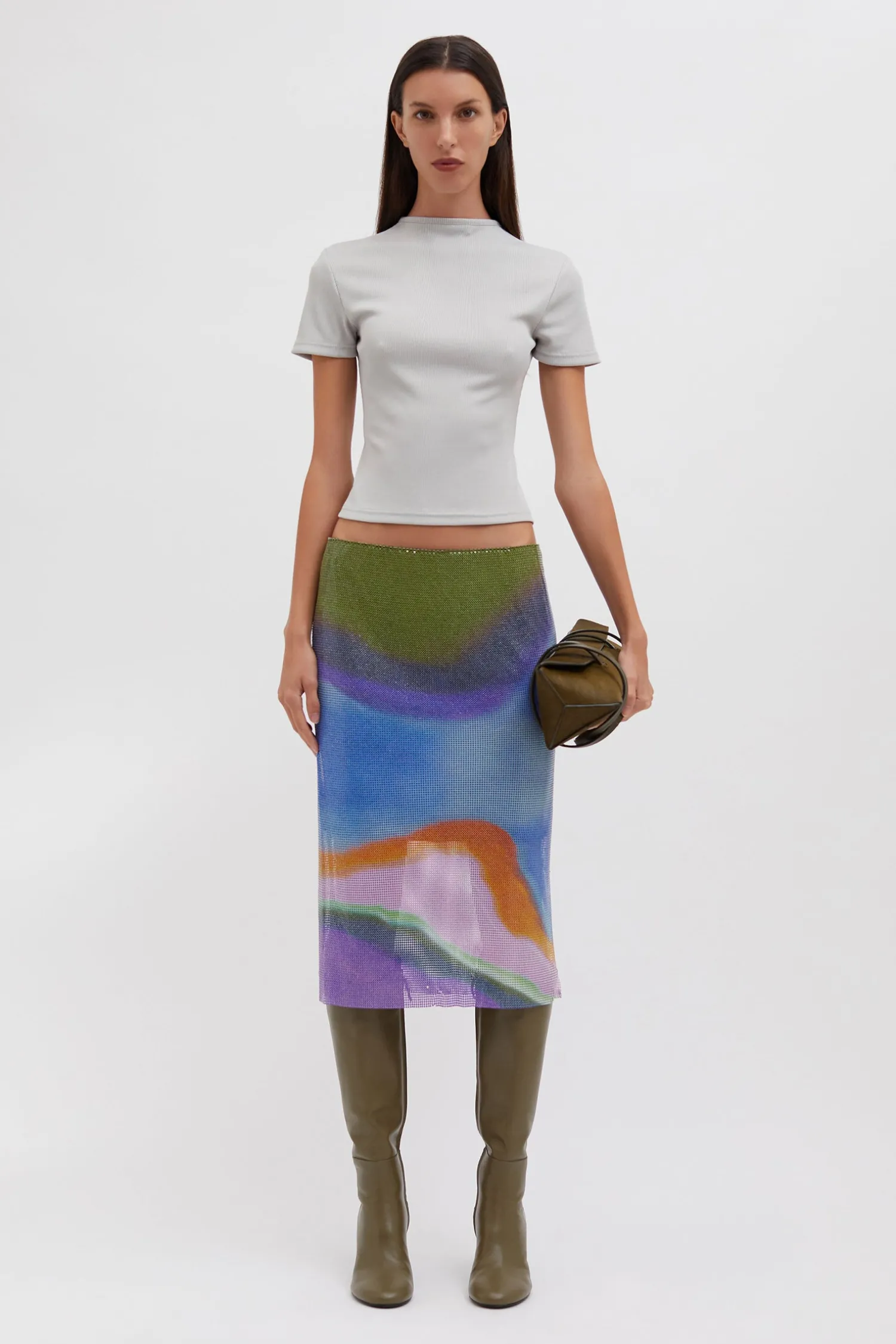 Store CHRISTOPHER ESBER AURA GLOWMESH MIDI SKIRT AuraPrint