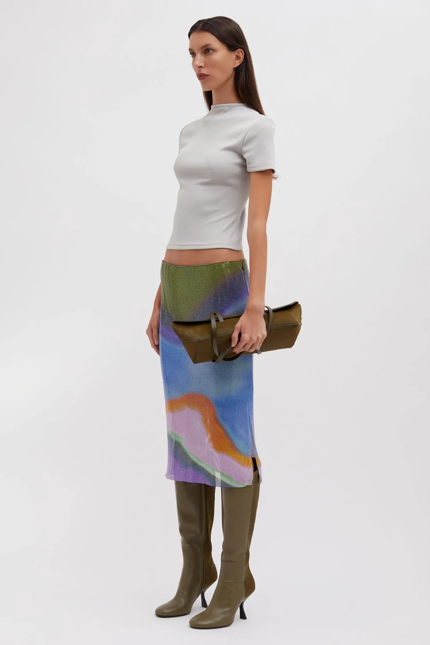 Store CHRISTOPHER ESBER AURA GLOWMESH MIDI SKIRT AuraPrint