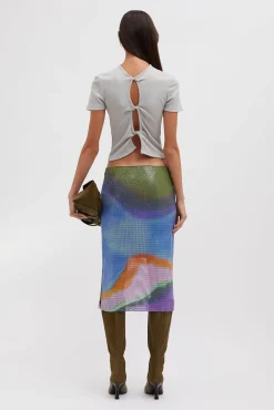 Store CHRISTOPHER ESBER AURA GLOWMESH MIDI SKIRT AuraPrint