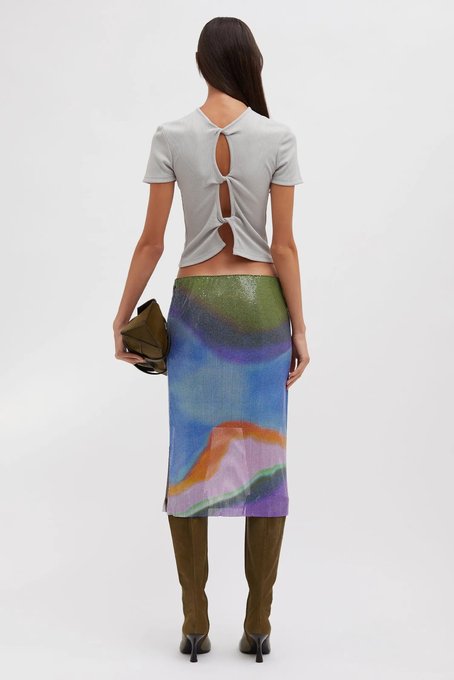 Store CHRISTOPHER ESBER AURA GLOWMESH MIDI SKIRT AuraPrint