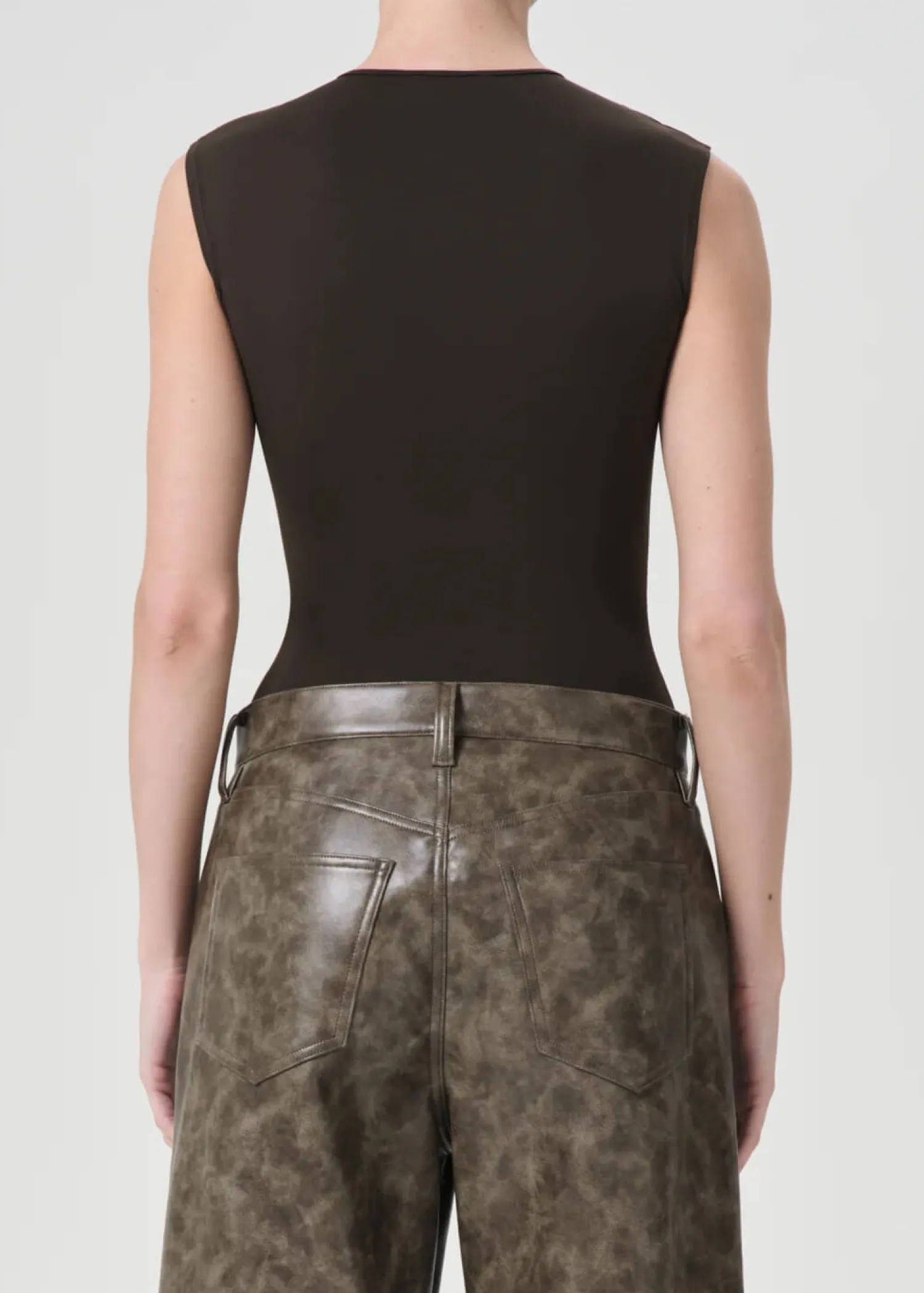 Shop AGOLDE AURA SLEEVELESS BODYSUIT Potion