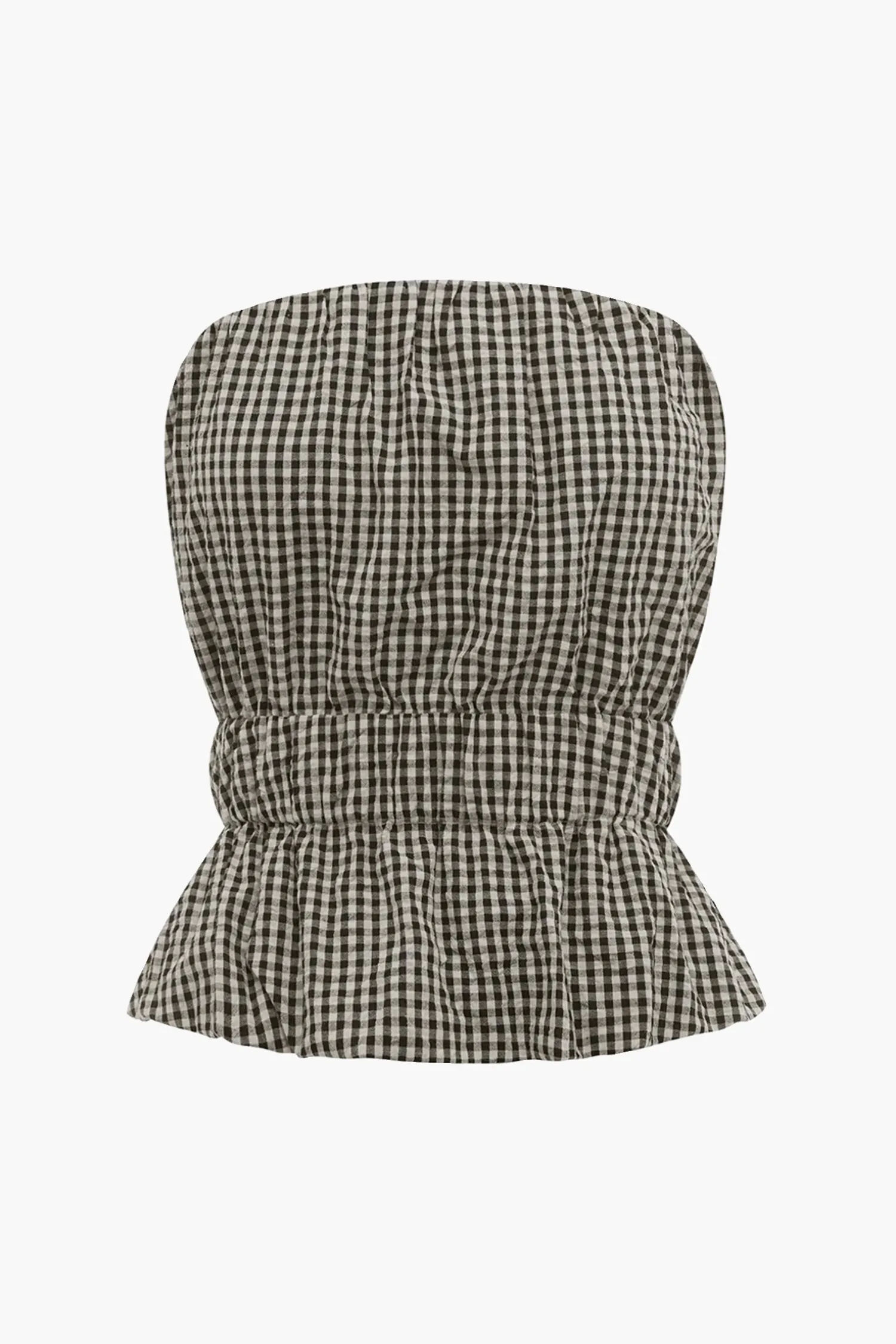 Hot POSSE AURELIA STRAPLESS TOP GinghamBlack&Cream