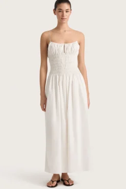 Clearance FAITHFULL THE BRAND AYA STRING MIDI DRESS White