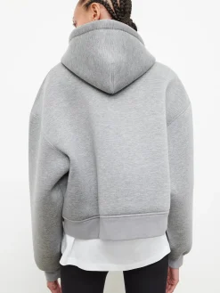 Discount WARDROBE.NYC BONDED ZIP HOODIE GreyMarl