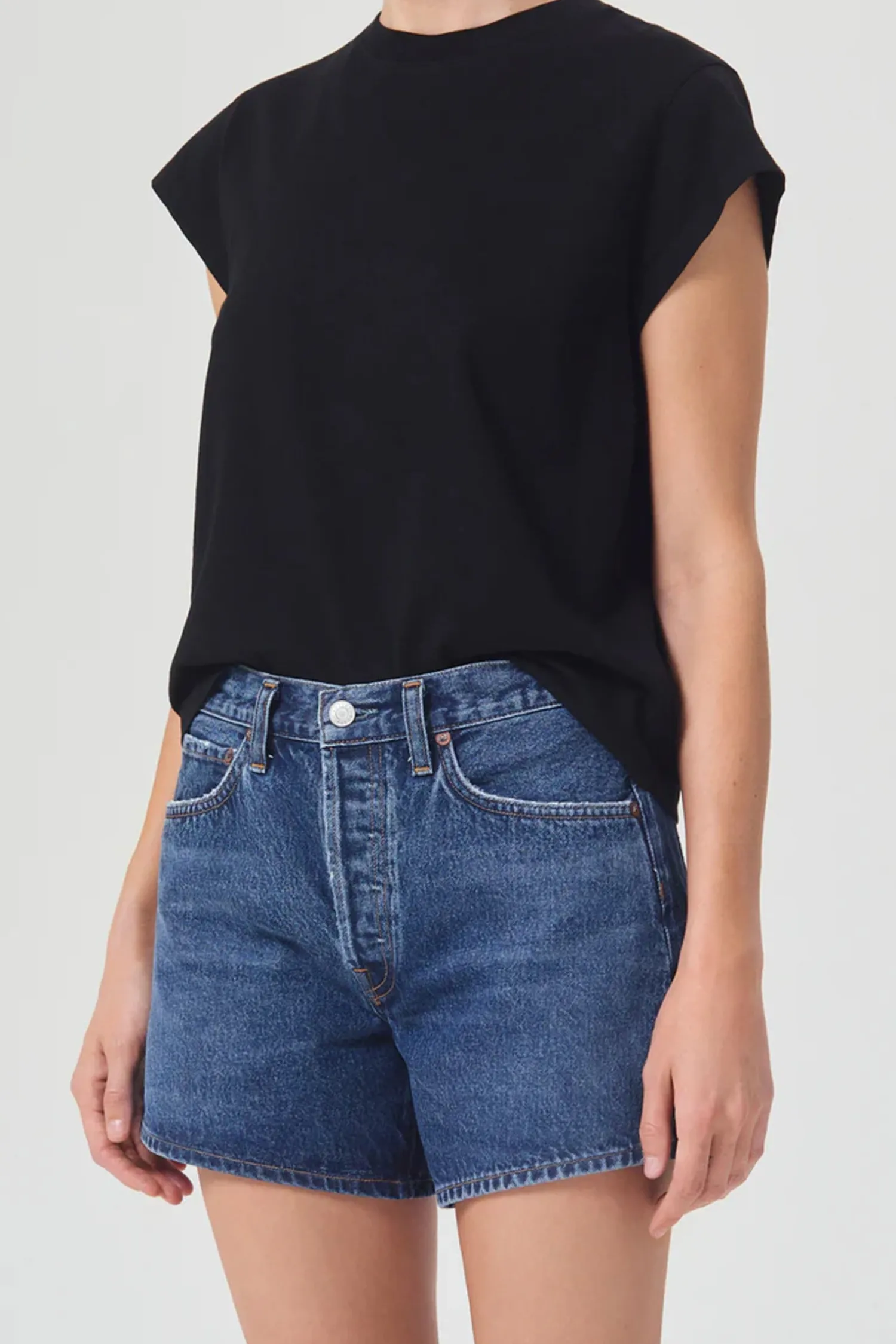Cheap AGOLDE BRYCE CAP SLEEVE TEE