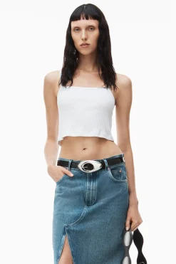 Flash Sale ALEXANDERWANG.T CAMI TOP W/ SKINNY WOVEN LABEL White