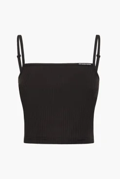 Store ALEXANDERWANG.T CAMI TOP W/ SKINNY WOVEN LABEL Black
