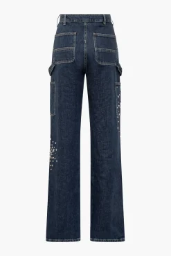 Cheap DES PHEMMES CARGO DENIM PANT DenimBlue