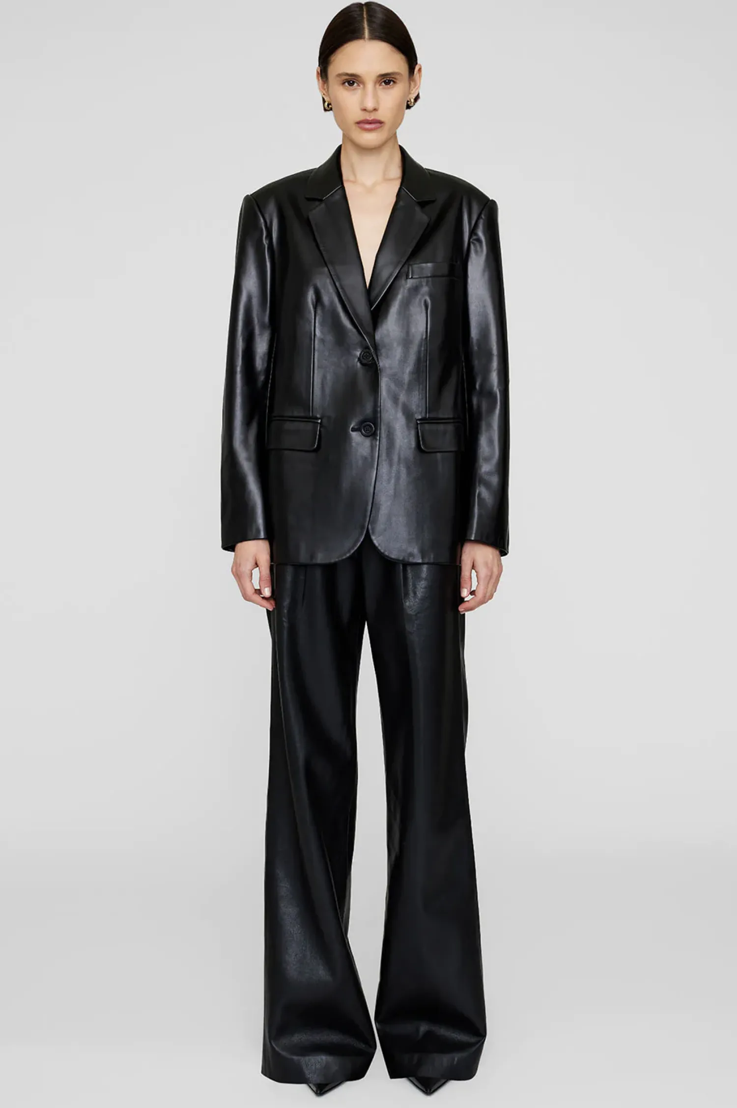 Flash Sale ANINE BING CARMEN PANT BLACK RECYCLED LEATHER