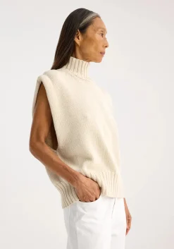 Best Sale RÓHE CASHMERE COTTON SLEEVELESS TURTLENECK