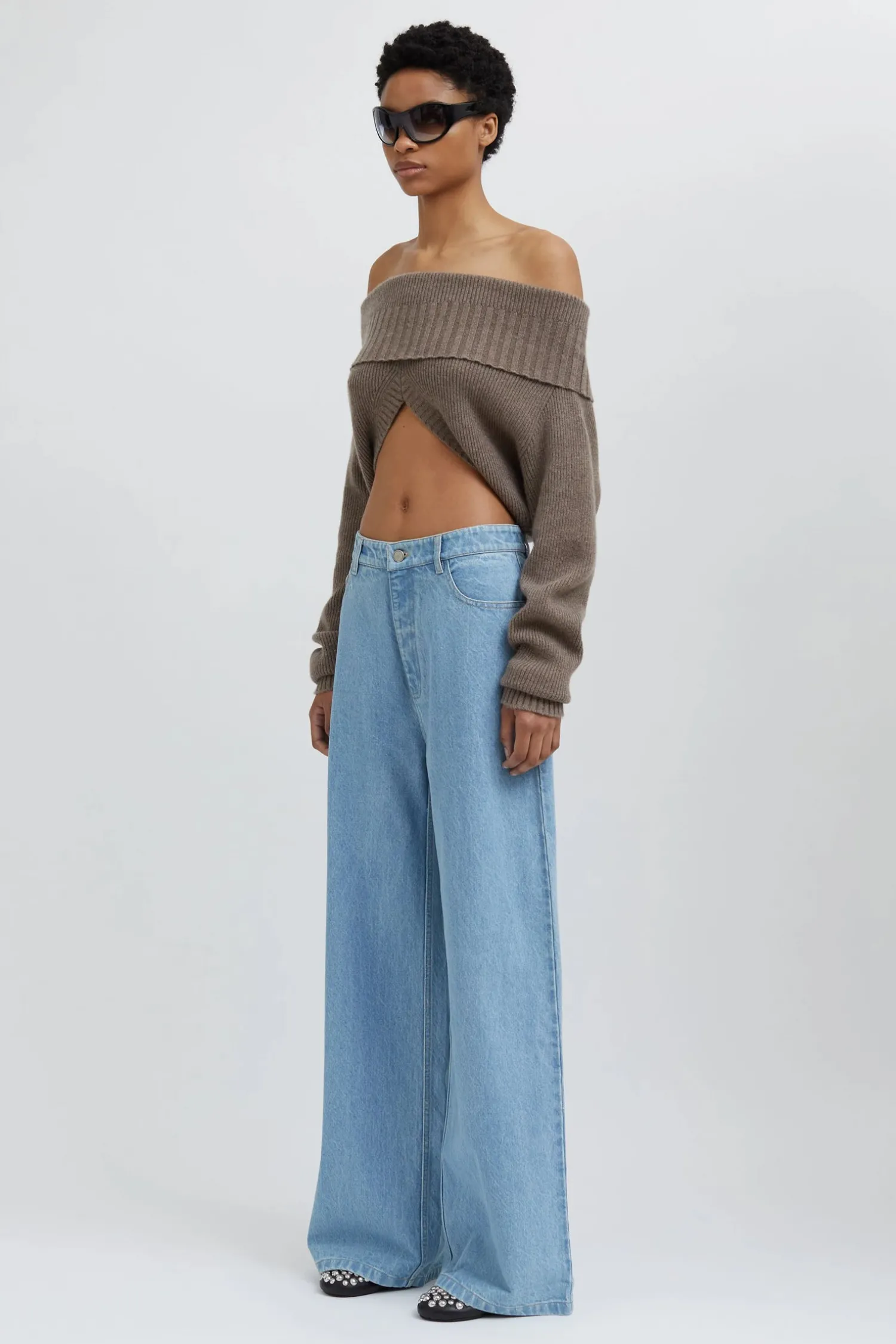 Clearance CHRISTOPHER ESBER CASHMERE KNIT SHRUG Taupe