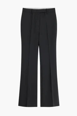 Shop COURTNEY ZHENG CELINA STRETCH WOOL TAILORED PANTS Black