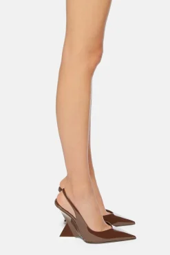 Shop THE ATTICO CHEOPE SLINGBACK Chocolate