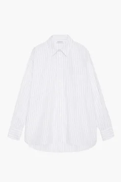 New ANINE BING CHRISSY SHIRT WhiteandTaupe