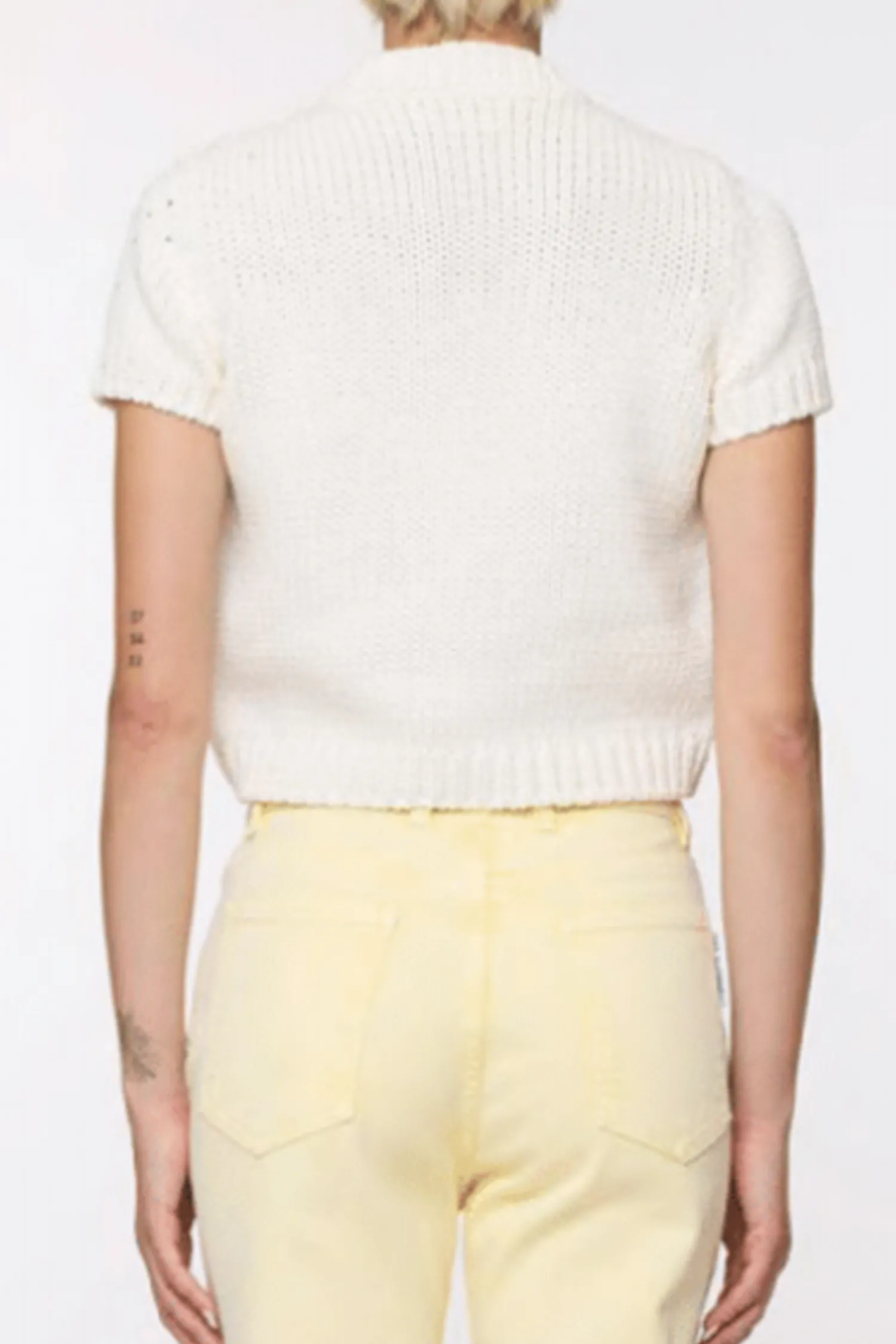 New DES PHEMMES CHUNKY KNIT TSHIRT White