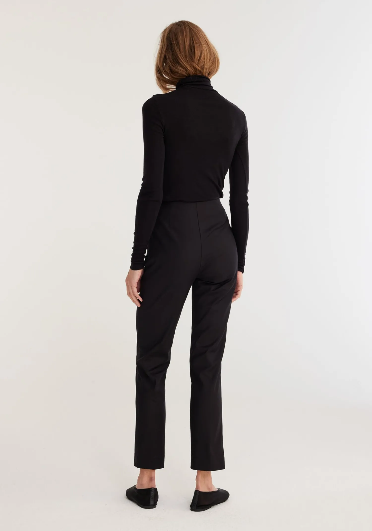 New RÓHE CIGARETTE LEG TROUSERS Black