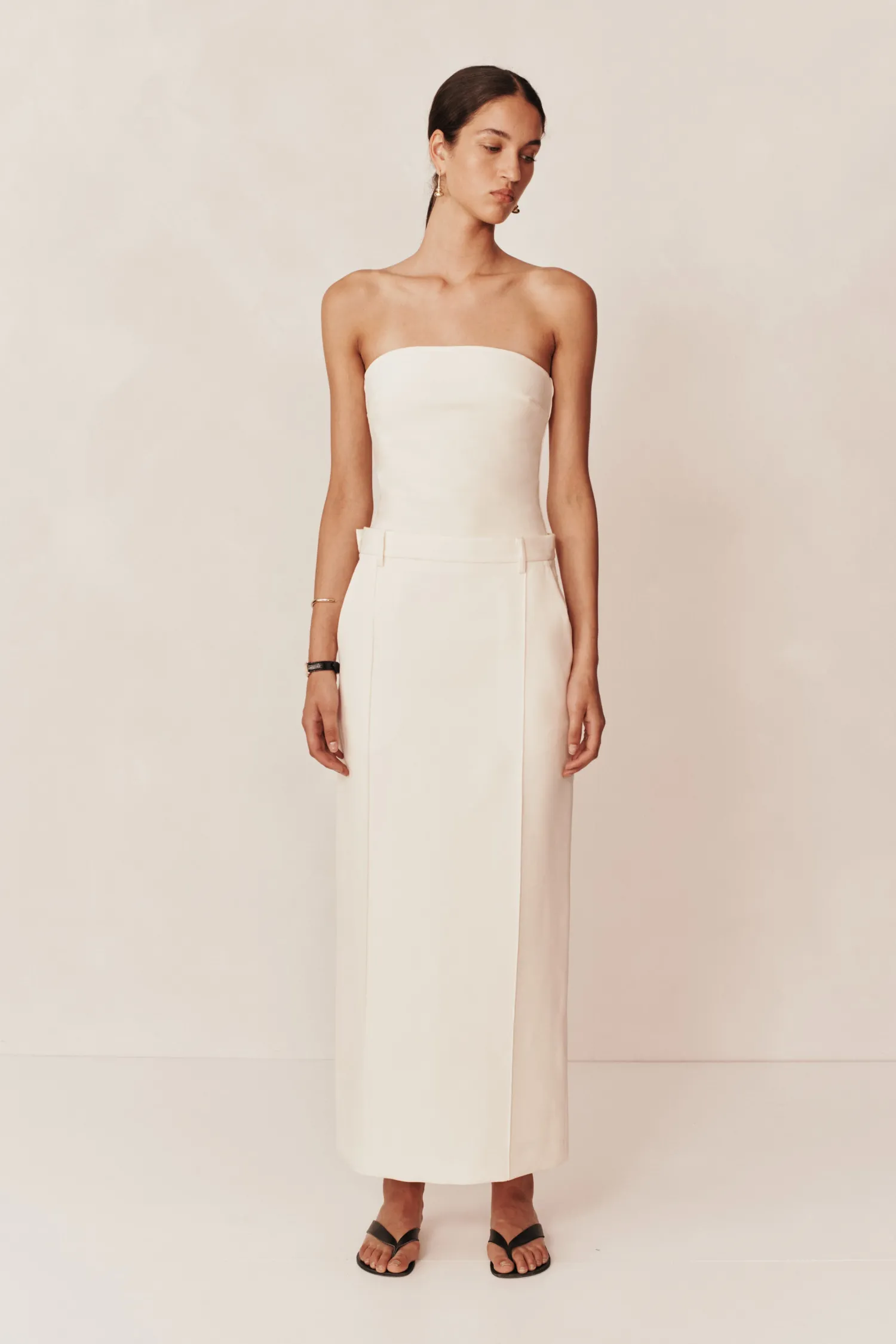 Cheap ESSE CLASSICO MIDI SKIRT Crema