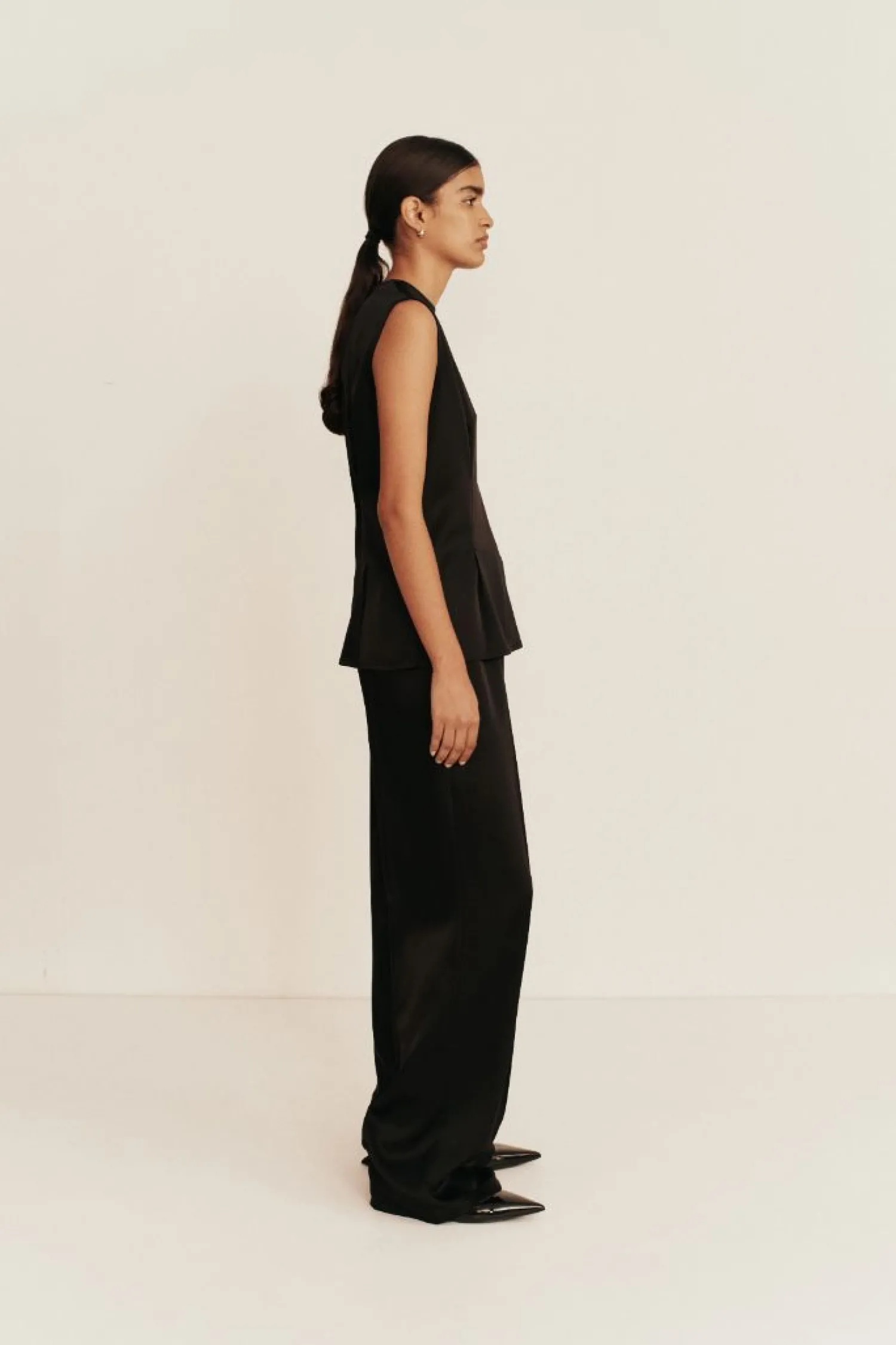 Cheap ESSE CLASSICO TUCK PANT Black