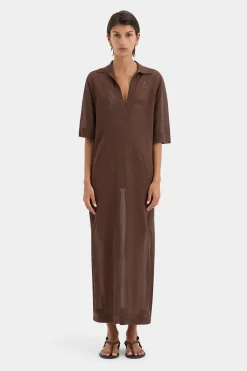 Cheap SIR COASTLINE OVERLAY DRESS Chocolate