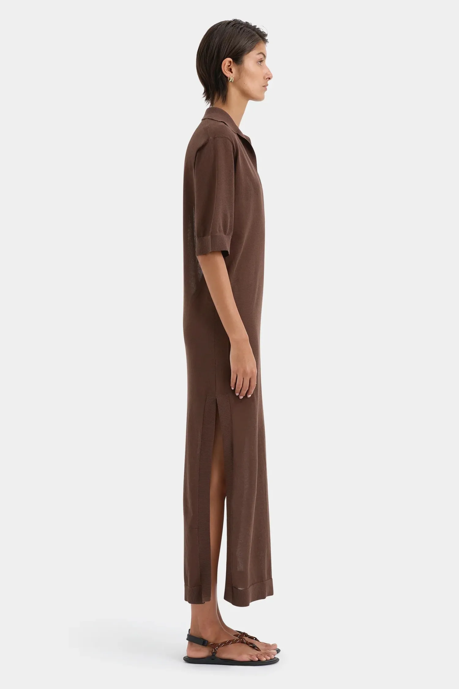 Cheap SIR COASTLINE OVERLAY DRESS Chocolate