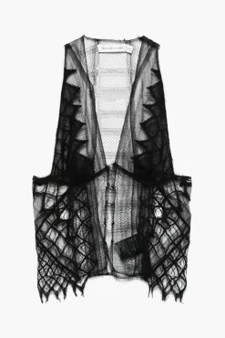 Outlet CHRISTOPHER ESBER COLLAGE LACE VEST Black
