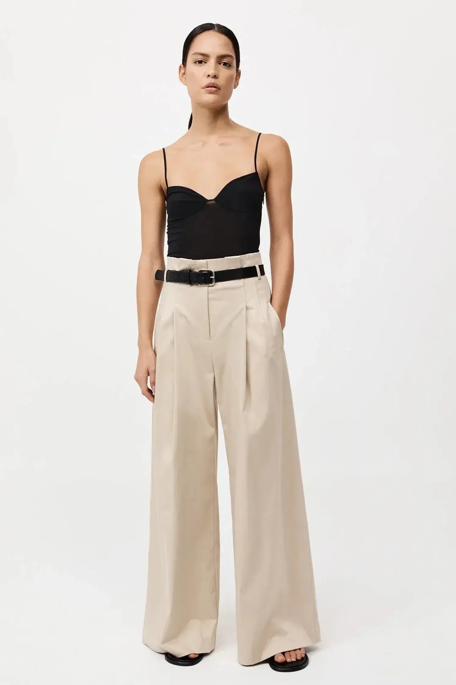 Fashion ST. AGNI COTTON PAPERBAG WAIST TROUSERS