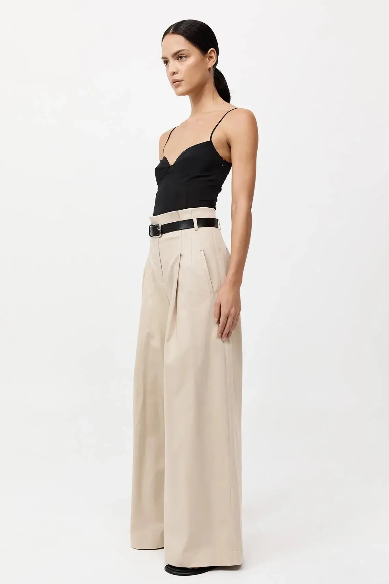 Fashion ST. AGNI COTTON PAPERBAG WAIST TROUSERS