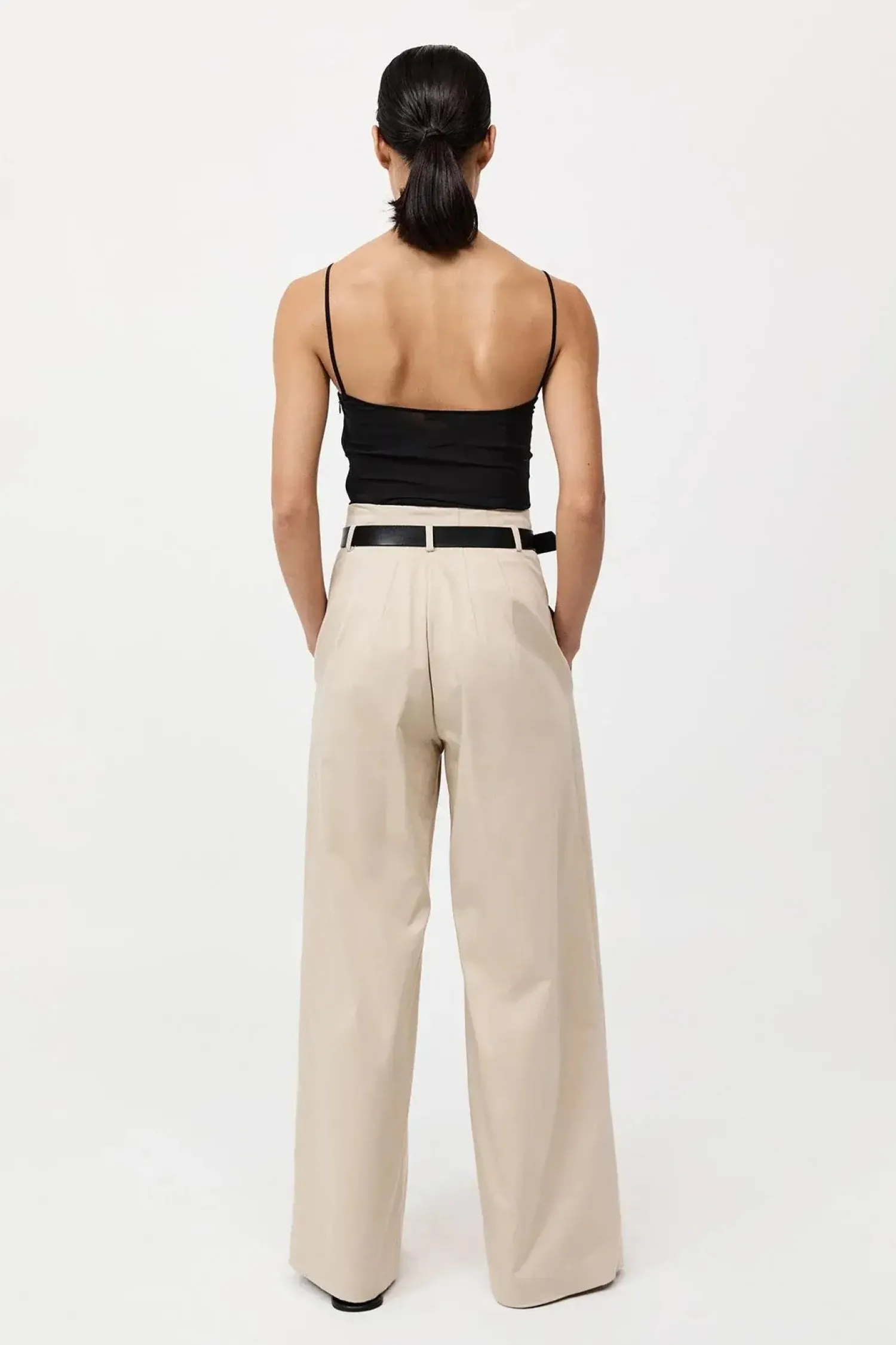 Fashion ST. AGNI COTTON PAPERBAG WAIST TROUSERS