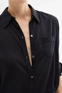 New NILI LOTAN COTTON VOILE NL SHIRT Black