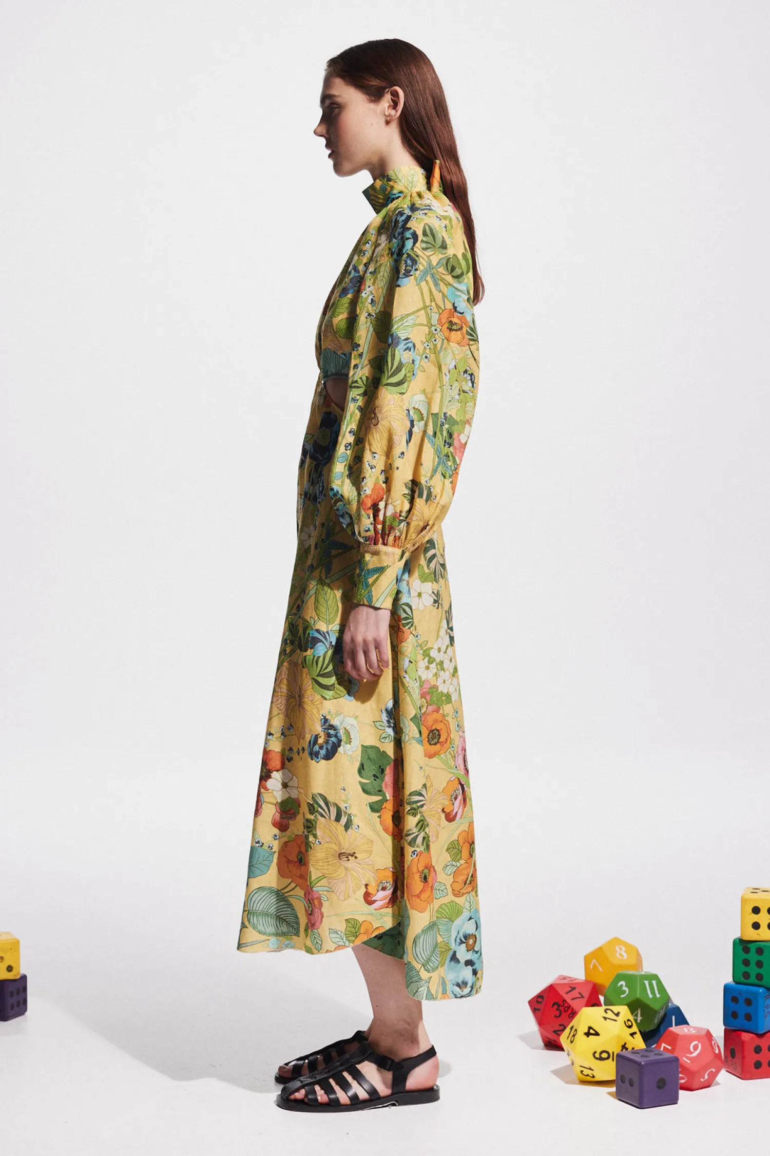 Best ALÉMAIS CRESIDA CUTOUT MIDI DRESS Yellow