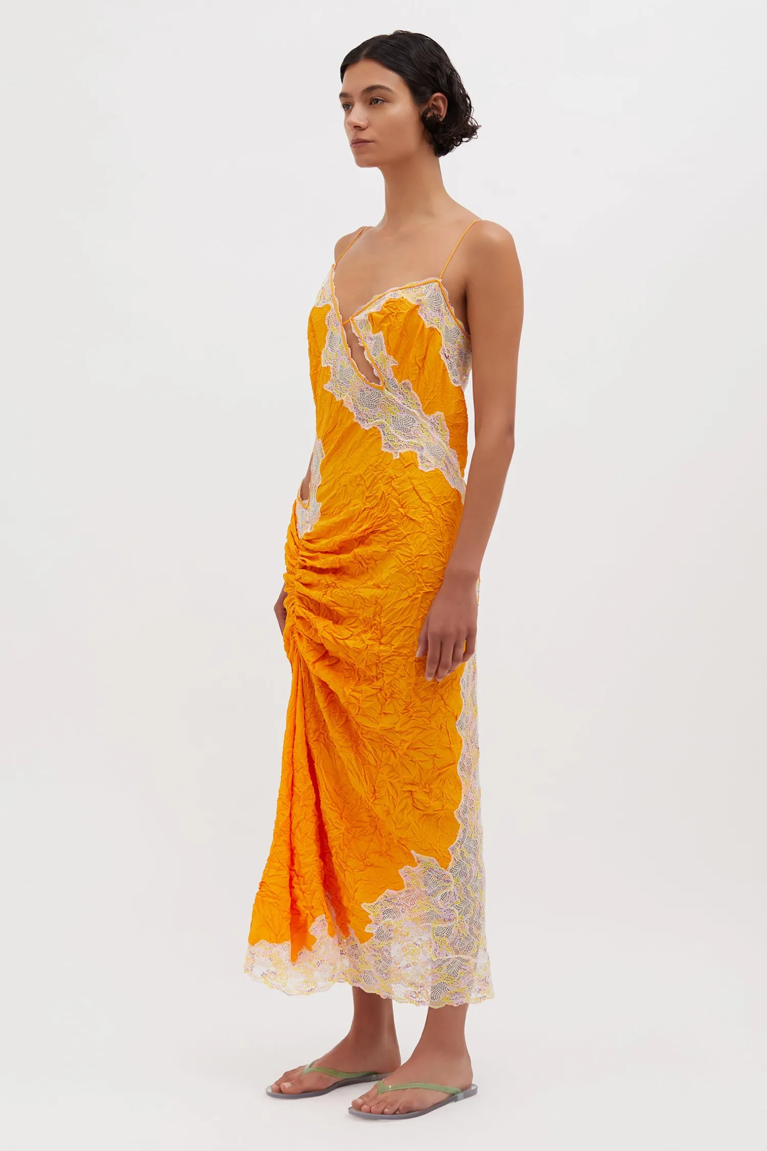 Shop CHRISTOPHER ESBER CRIMPED LACE CAMI DRESS