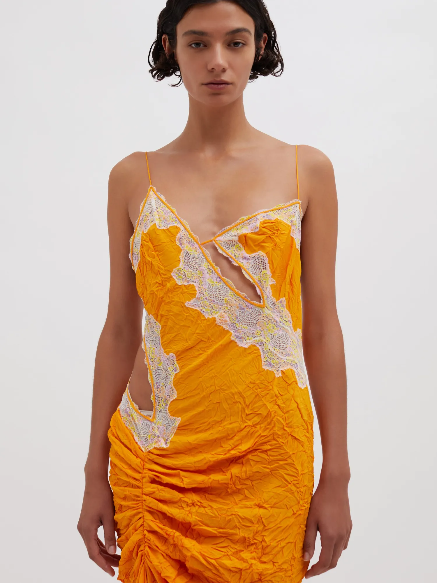 Shop CHRISTOPHER ESBER CRIMPED LACE CAMI DRESS