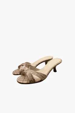 Fashion BARE BASE CROC SANDAL Smoke