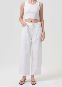Shop AGOLDE CROPPED POPPY TANK White