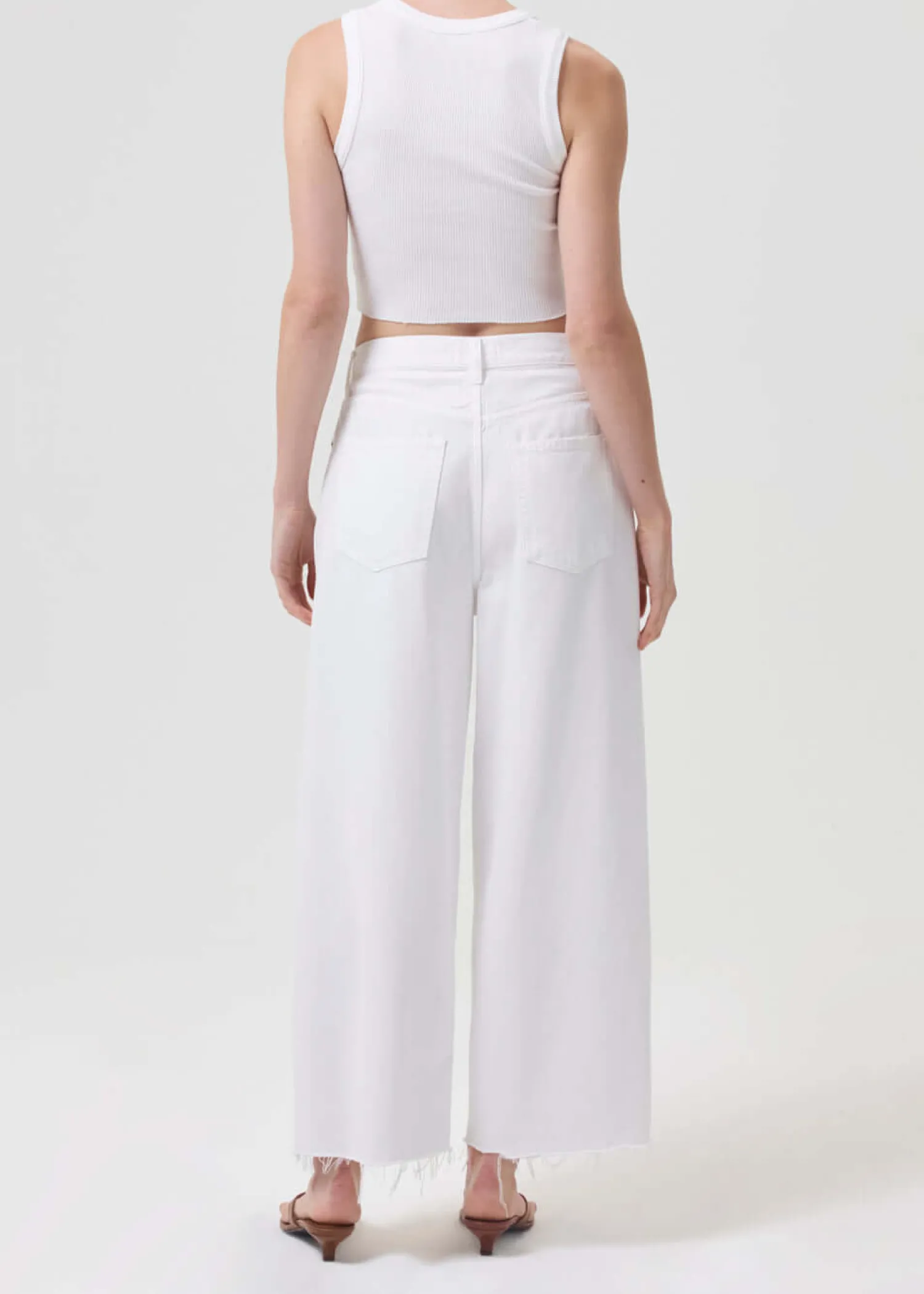 Shop AGOLDE CROPPED POPPY TANK White