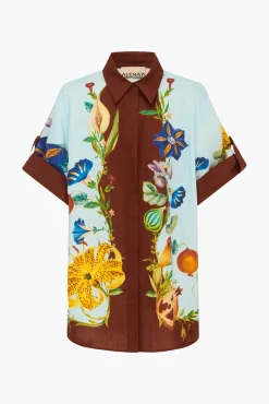 Store ALÉMAIS DAHLIA FLORAL LINEN SHIRT
