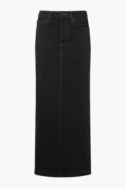 Sale WARDROBE.NYC DENIM COLUMN SKIRT Black