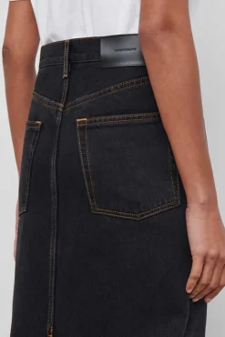 Sale WARDROBE.NYC DENIM COLUMN SKIRT Black