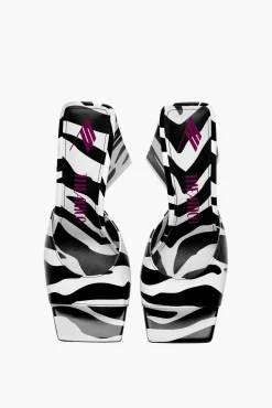 Store THE ATTICO DEVON MULE WhiteandBlackZebraprint