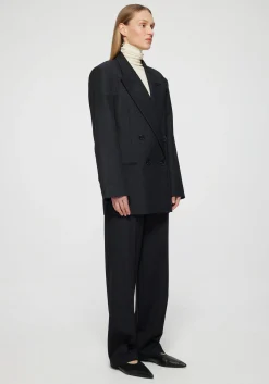 New RÓHE DOUBLE BREASTED PINSTRIPE BLAZER