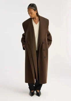 Outlet RÓHE DOUBLE-FACED WOOL SCARF COAT