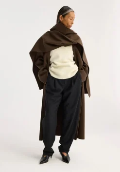 Outlet RÓHE DOUBLE-FACED WOOL SCARF COAT