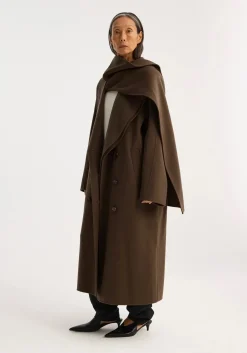 Outlet RÓHE DOUBLE-FACED WOOL SCARF COAT