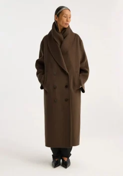 Outlet RÓHE DOUBLE-FACED WOOL SCARF COAT