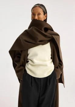 Outlet RÓHE DOUBLE-FACED WOOL SCARF COAT